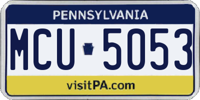 PA license plate MCU5053