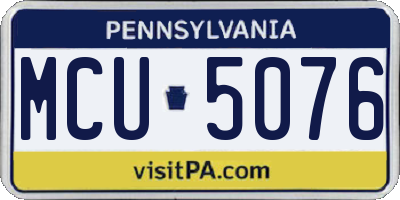 PA license plate MCU5076