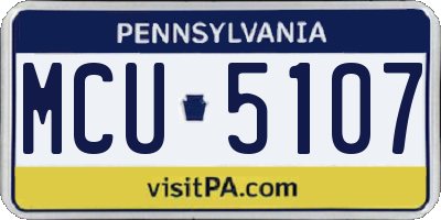 PA license plate MCU5107