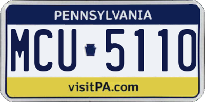 PA license plate MCU5110