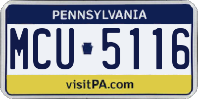 PA license plate MCU5116