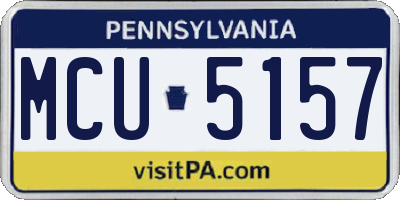 PA license plate MCU5157