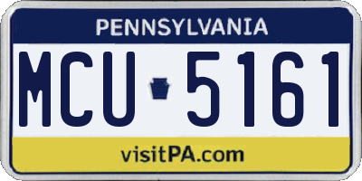 PA license plate MCU5161
