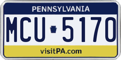 PA license plate MCU5170