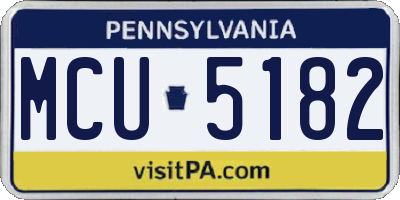 PA license plate MCU5182