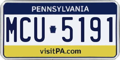 PA license plate MCU5191