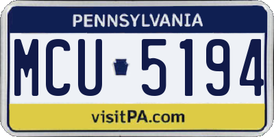 PA license plate MCU5194