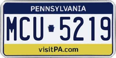 PA license plate MCU5219