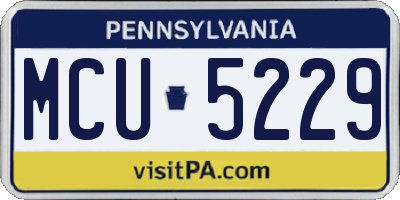 PA license plate MCU5229