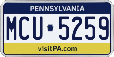 PA license plate MCU5259
