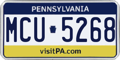 PA license plate MCU5268