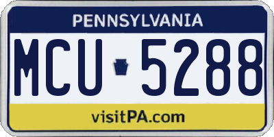 PA license plate MCU5288