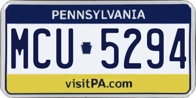 PA license plate MCU5294