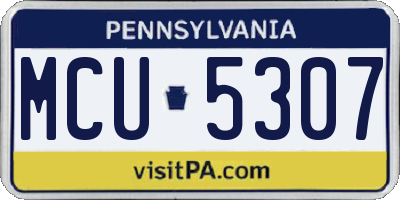 PA license plate MCU5307