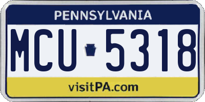 PA license plate MCU5318