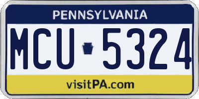 PA license plate MCU5324