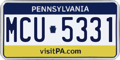 PA license plate MCU5331