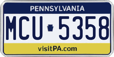 PA license plate MCU5358