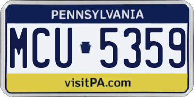 PA license plate MCU5359