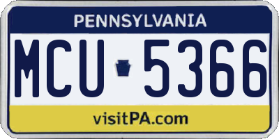 PA license plate MCU5366