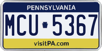 PA license plate MCU5367