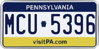 PA license plate MCU5396