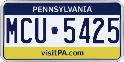 PA license plate MCU5425