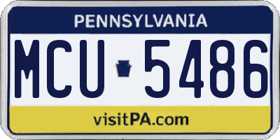 PA license plate MCU5486