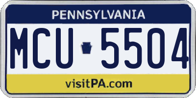 PA license plate MCU5504