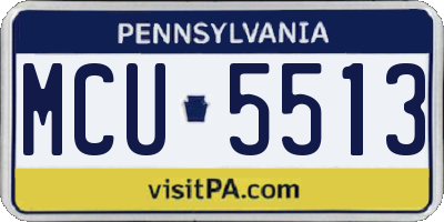 PA license plate MCU5513
