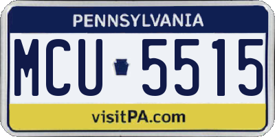 PA license plate MCU5515