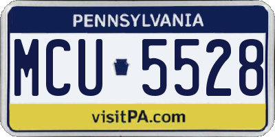 PA license plate MCU5528