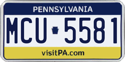 PA license plate MCU5581