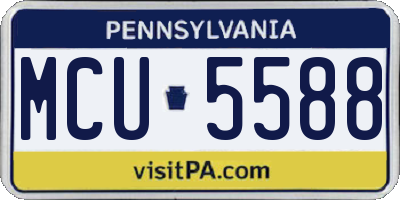 PA license plate MCU5588