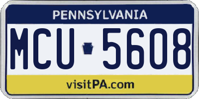 PA license plate MCU5608