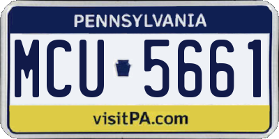 PA license plate MCU5661