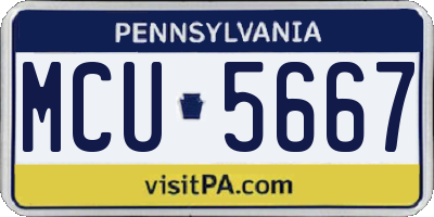 PA license plate MCU5667