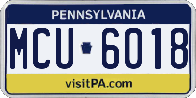 PA license plate MCU6018