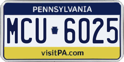 PA license plate MCU6025