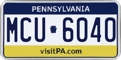 PA license plate MCU6040