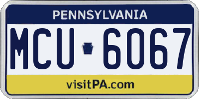 PA license plate MCU6067