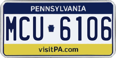 PA license plate MCU6106