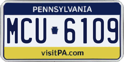 PA license plate MCU6109