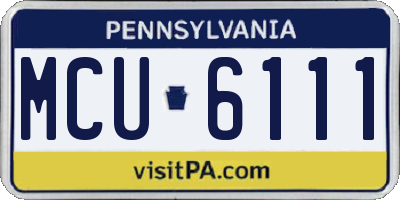 PA license plate MCU6111