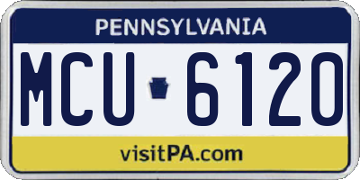 PA license plate MCU6120