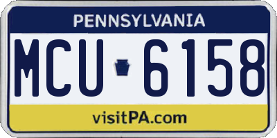 PA license plate MCU6158