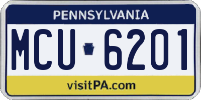 PA license plate MCU6201
