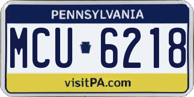 PA license plate MCU6218
