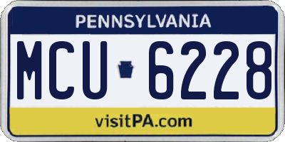 PA license plate MCU6228