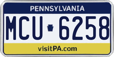 PA license plate MCU6258